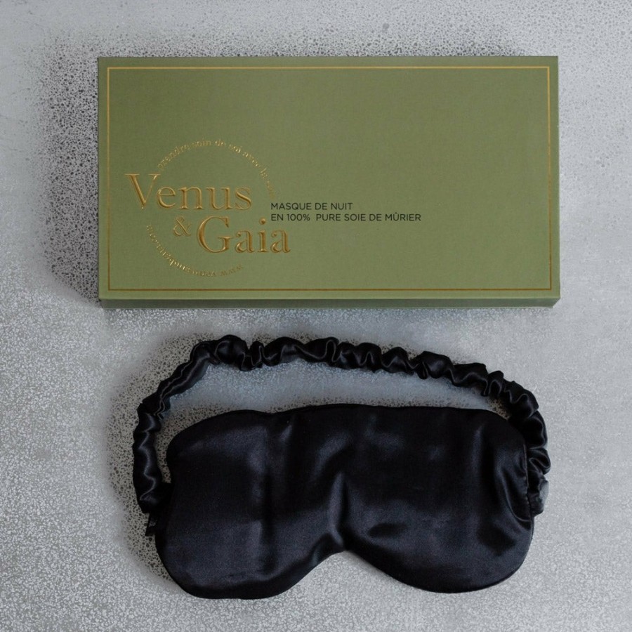 Beaute 1784 VENUS ET GAIA Accessoires De Beaute | Masque De Nuit En Soie - Noir