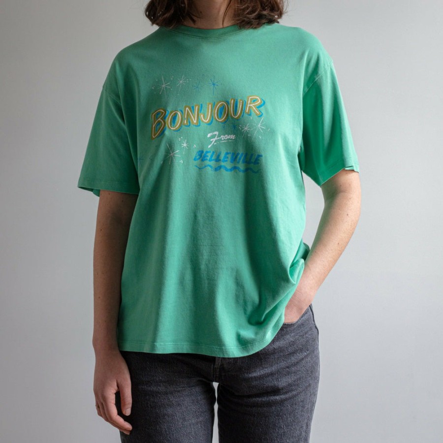 Mode Femme Brewster T-Shirts | Brewster - T-Shirt Bonjour - Vert