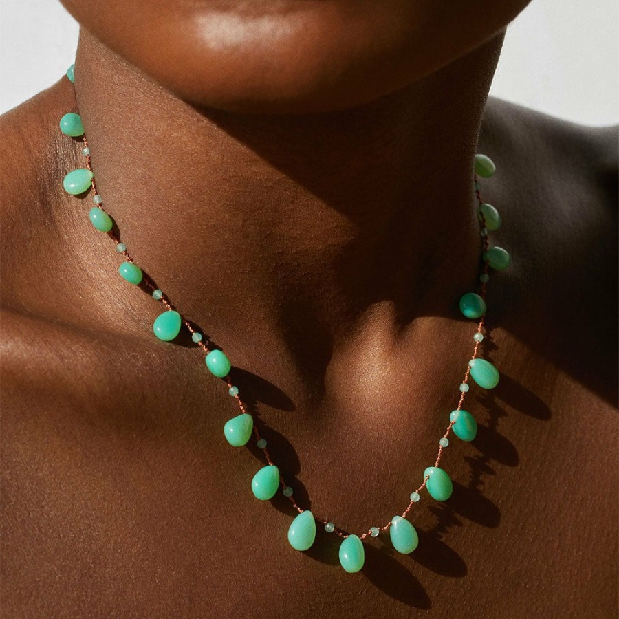 Mode Femme Ivarene Colliers | Ivarene - Collier Evergreen Drop & Beads - Vert