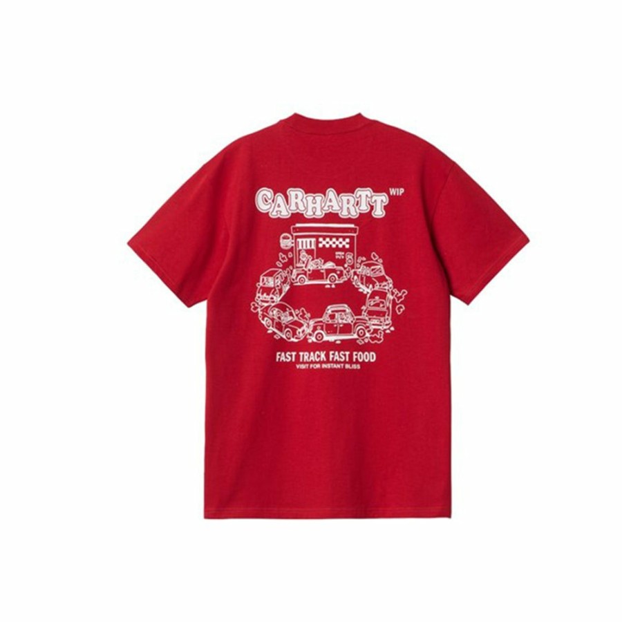 Mode Homme Carhartt WIP T-Shirts | Carhartt Wip - T-Shirt Fast Food - Rouge