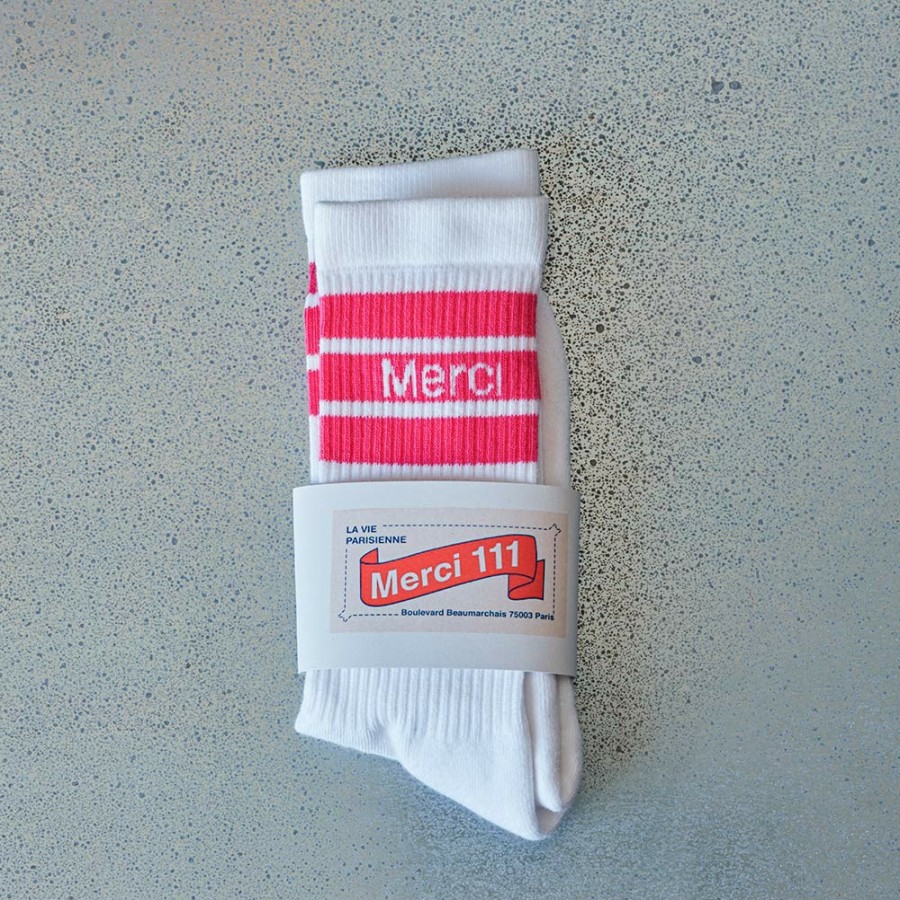 Mode Femme MERCI Chaussettes | Merci - Chaussettes En Coton - Fushialili