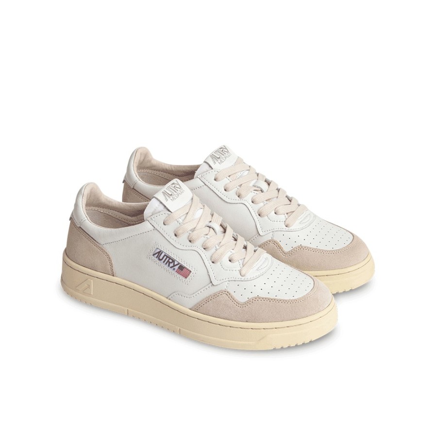 Mode Homme Autry Baskets | Autry - Baskets Medalist Low Suede - Blanc