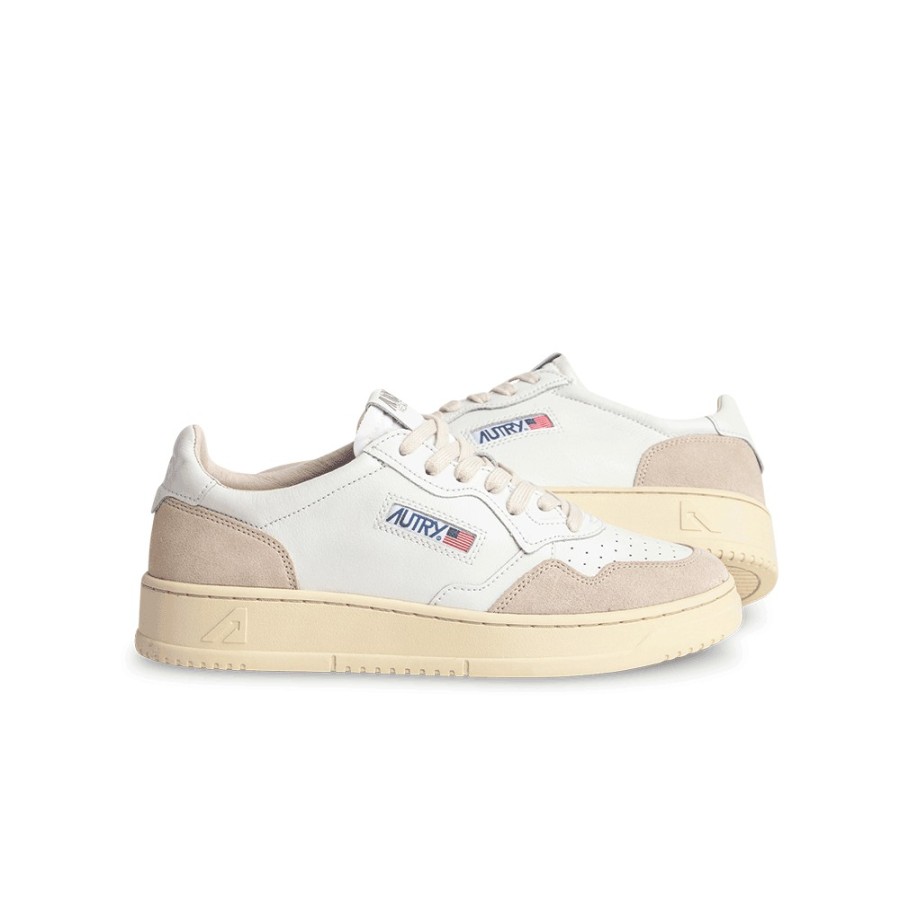 Mode Homme Autry Baskets | Autry - Baskets Medalist Low Suede - Blanc