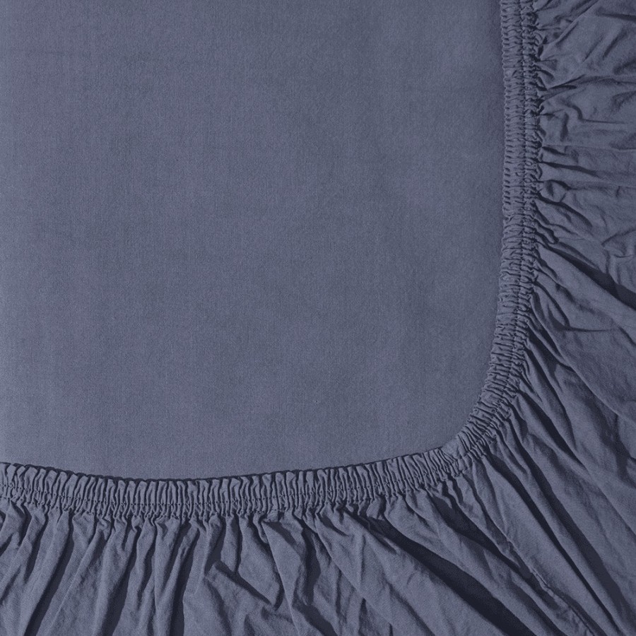 Linge De Maison 1700 COTEX Draps Housse | Drap-Housse En Coton Percale - Bleu D'Orage