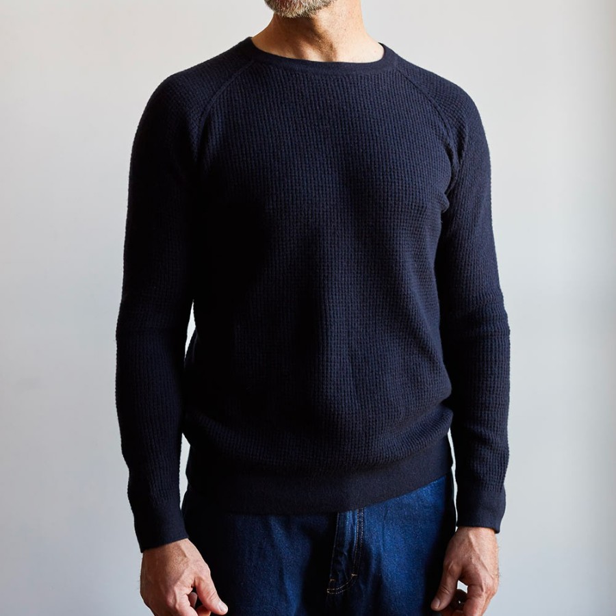 Mode Homme MERCI Mailles | Merci - Pull En Laine - Bleu Marine