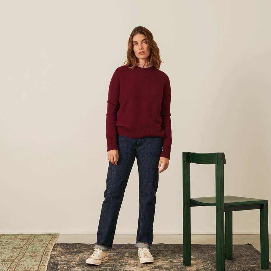 Mode Femme MERCI Mailles | Merci - Pull Oversize En Cachemire - Bordeaux