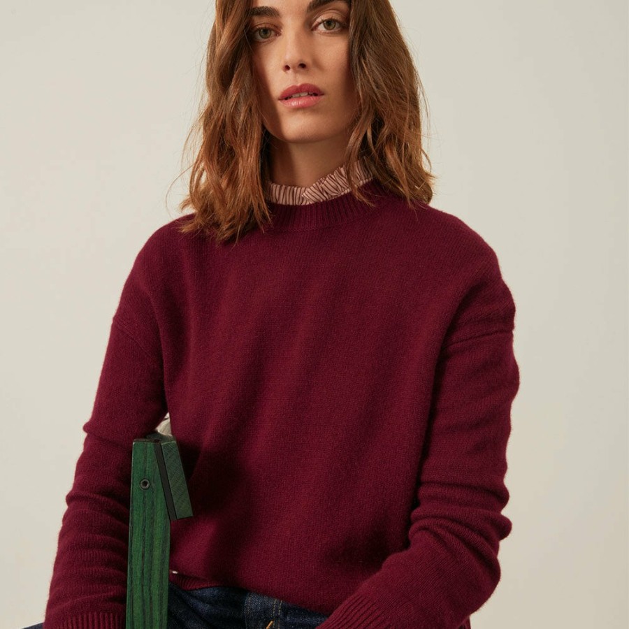 Mode Femme MERCI Mailles | Merci - Pull Oversize En Cachemire - Bordeaux