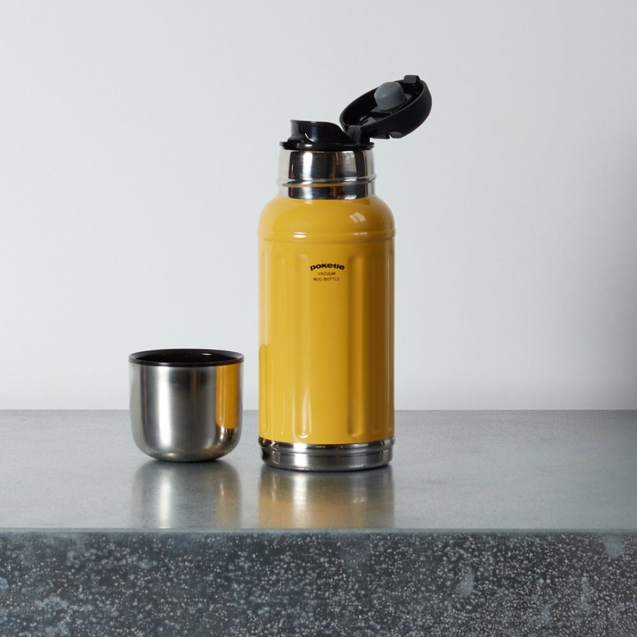 Deco & Lifestyle 738 POKETLE Gourdes | Gourde Thermos 350Ml - Jaune - Poketle