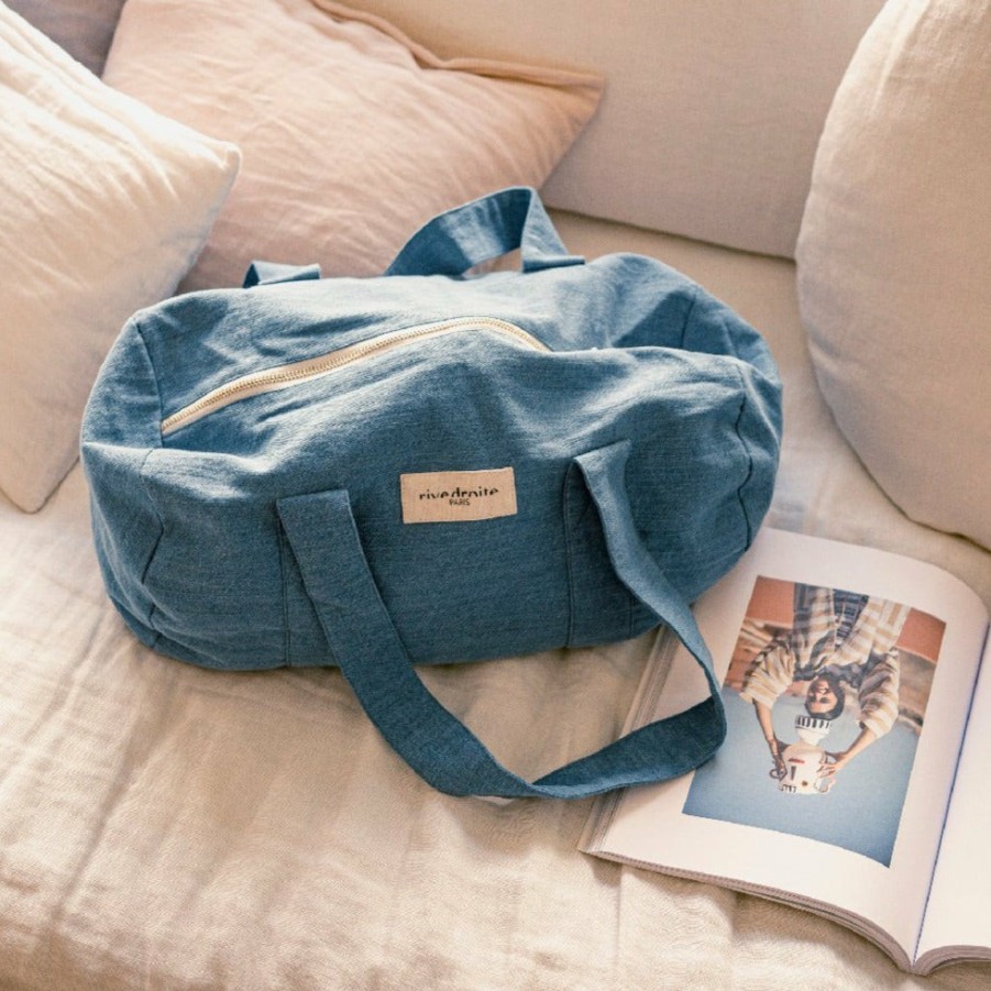 Mode Femme 2982 FOREVER KIDS Sacs Week-End | Rivedroite - Sac Polochon En Coton Recycle - Denim Clair