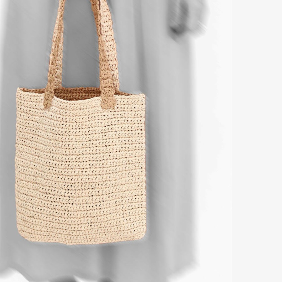 Mode Femme KARAKORAM Sacs A Main | Karakoram - Grand Sac En Crochet - Beige & Marron