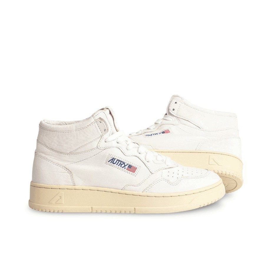 Mode Homme Autry Baskets | Autry - Baskets Medalist Mid - Blanc