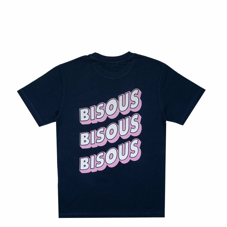 Mode Homme Bisous Skateboard T-Shirts | Bisous Skateboard - T-Shirt Ss Sonics - Bleu Marine