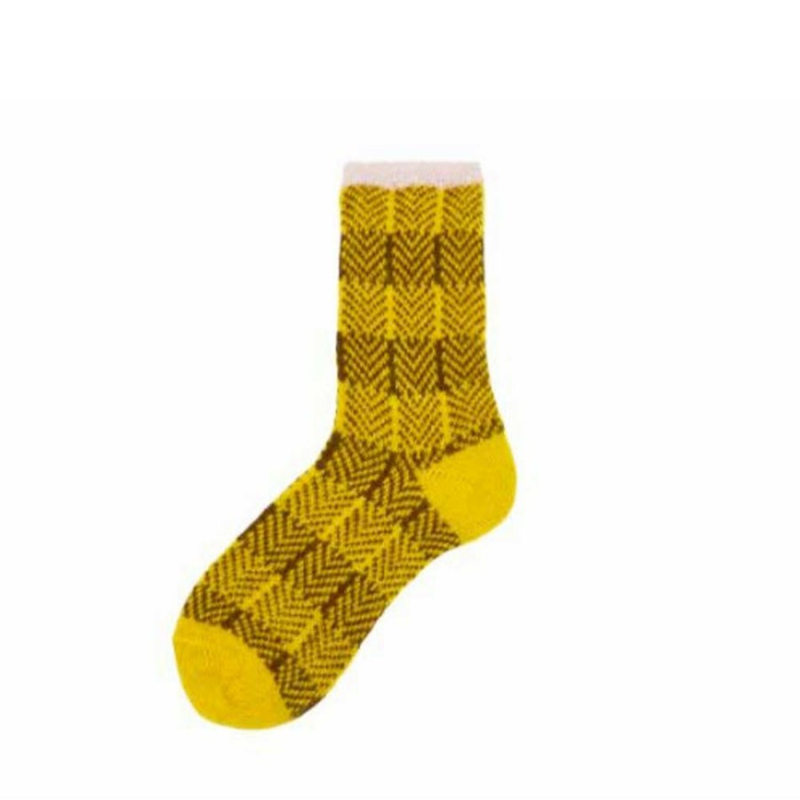 Mode Femme Alto Milano Chaussettes | Alto Milano - Chaussettes Olivia - Jaune