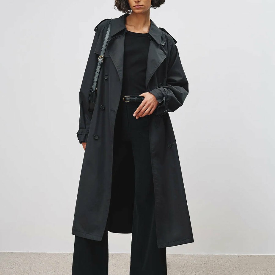 Mode Femme Nili Lotan Manteaux | Nili Lotan - Tanner Trench Coat - Noir