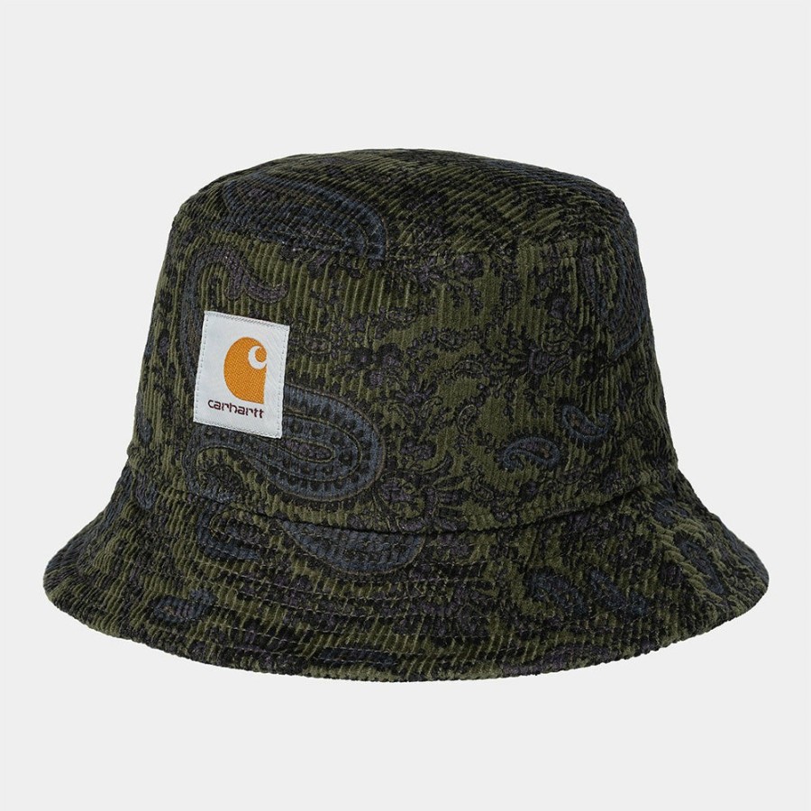 Mode Homme Carhartt WIP Chapeaux & Bobs | Carhartt Wip - Bob En Velours - Imprime Paisley Vert