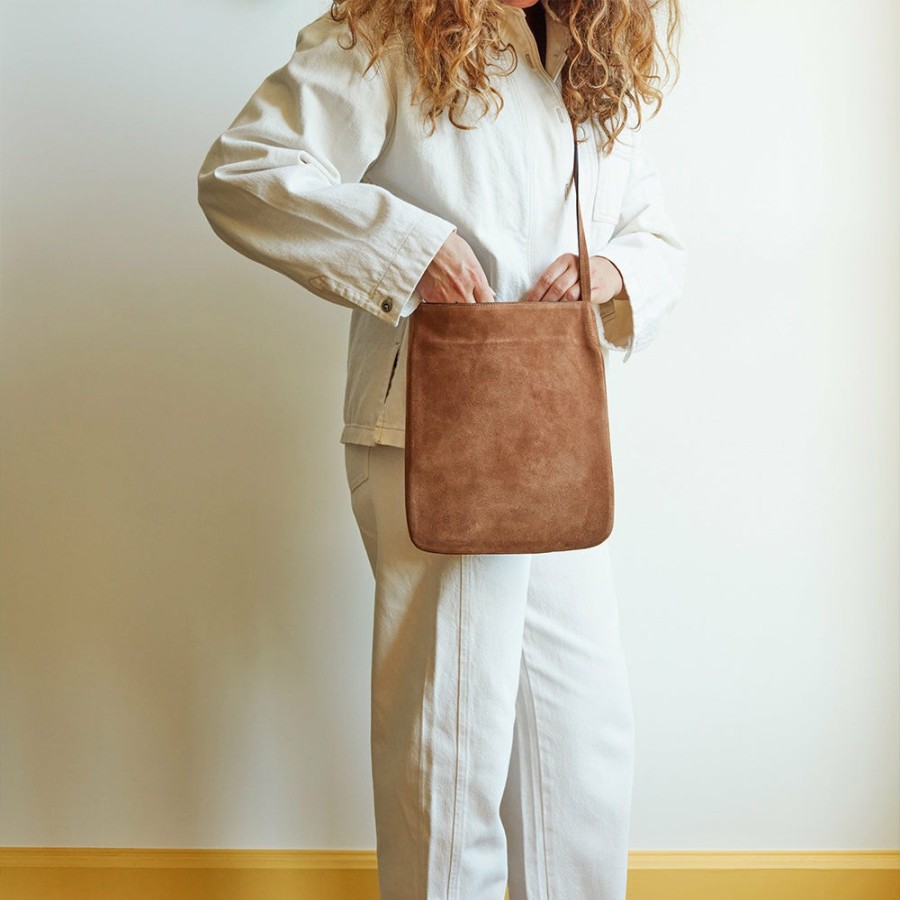 Mode Femme MERCI Sacs A Main | Merci - Sac En Daim - Cognac