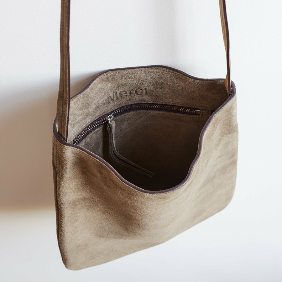 Mode Femme MERCI Sacs A Main | Merci - Sac En Daim - Cognac