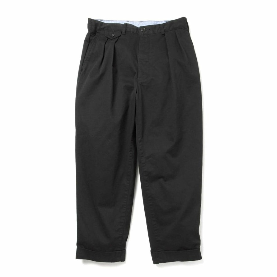 Mode Homme Beams Pantalons | Beams Plus - Pantalon 2 Pleats Twill - Noir