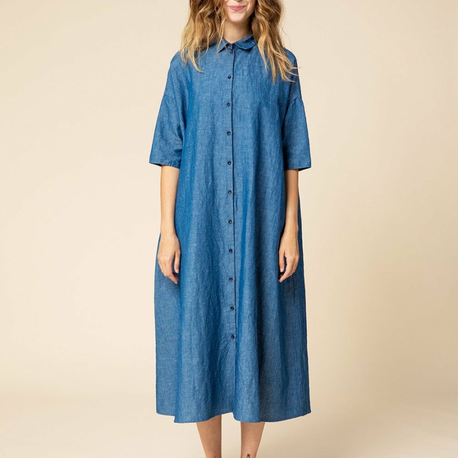 Mode Femme APUNTOB Robes | Apuntob - Robe Midi - Denim