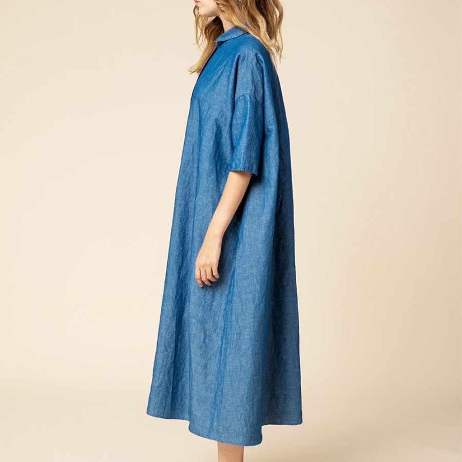 Mode Femme APUNTOB Robes | Apuntob - Robe Midi - Denim