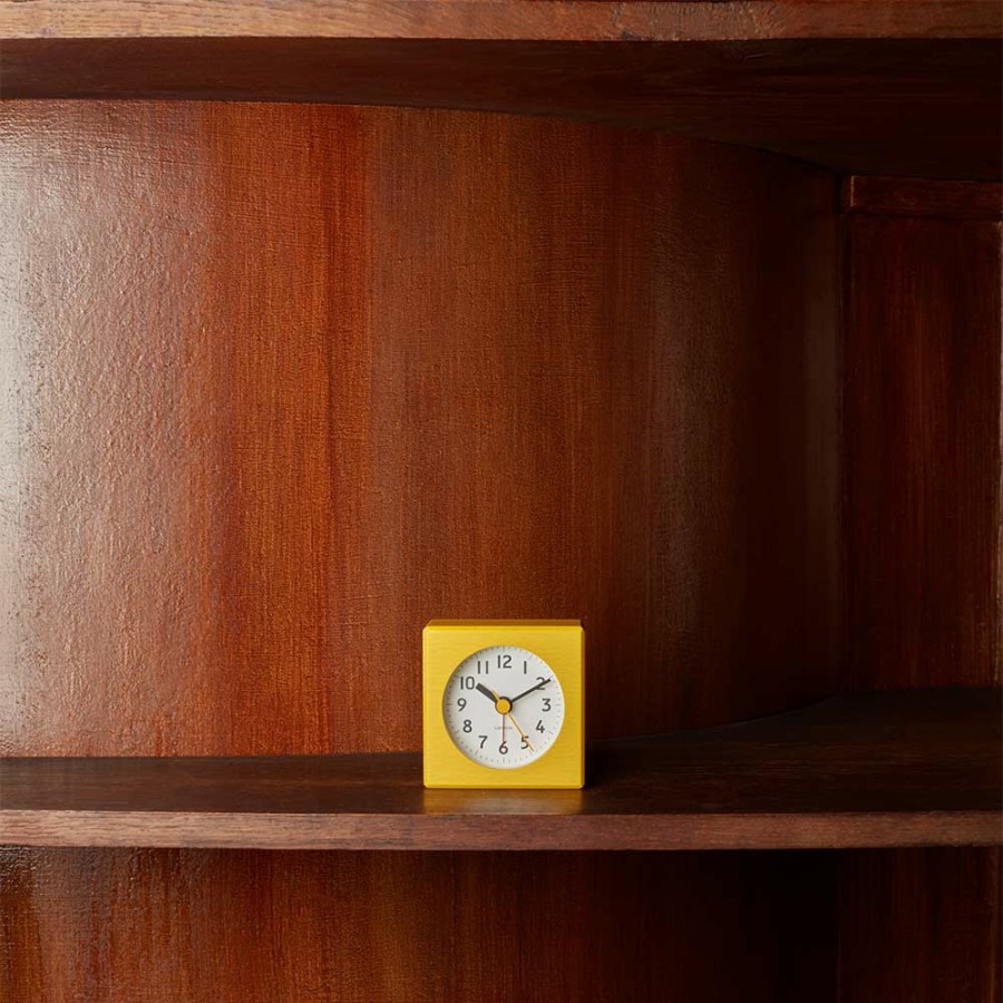 Deco & Lifestyle 1091 LEMNOS Horloges | Petit Reveil Carre - Jaune