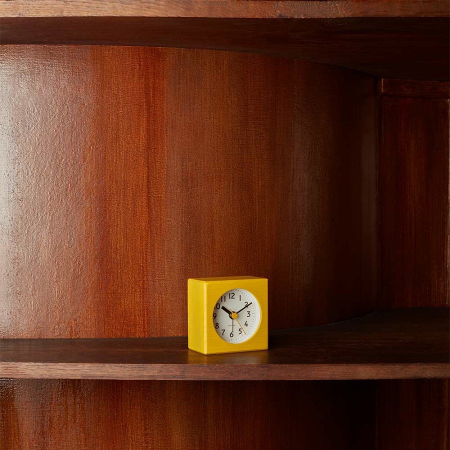 Deco & Lifestyle 1091 LEMNOS Horloges | Petit Reveil Carre - Jaune