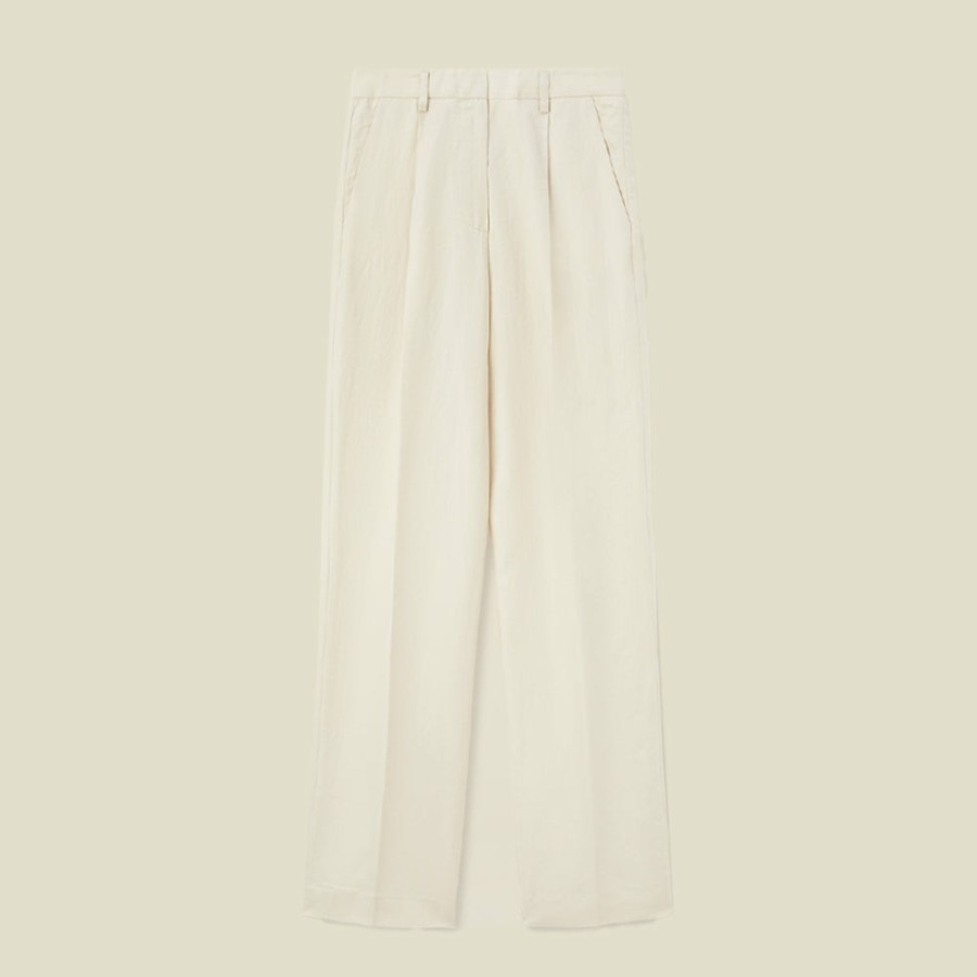 Mode Femme Pomandère Pantalons | Pomandere - Pantalon Tailleur - Ecru