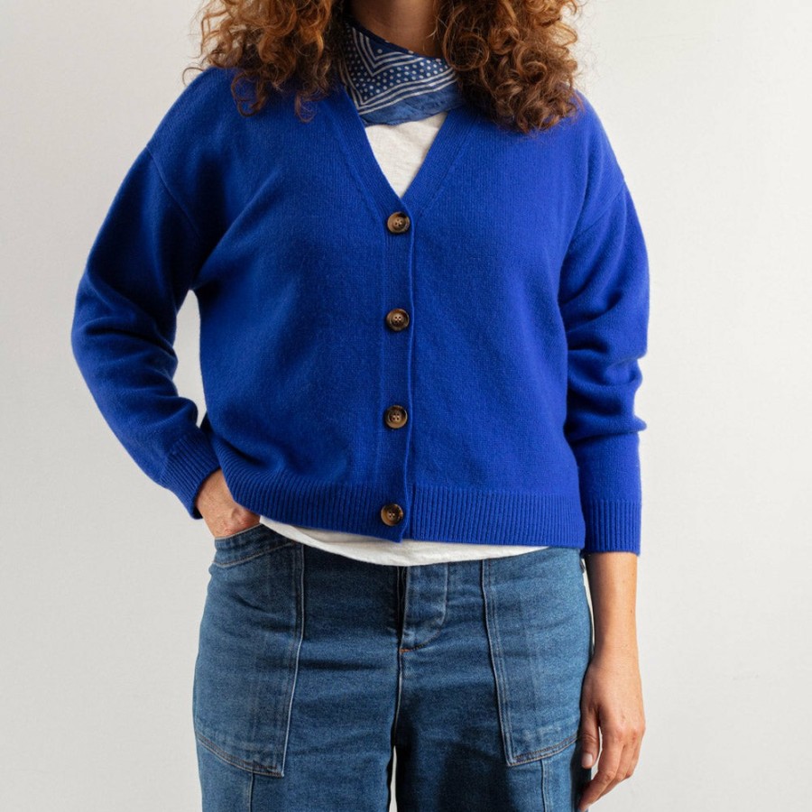 Mode Femme S02 Mailles | Merci - Gilet Luce En Laine - Bleu