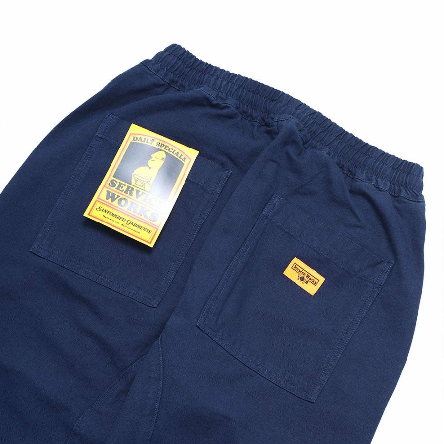 Mode Homme Service Works Pantalons | Service Works - Pantalon Chef Canvas - Bleu