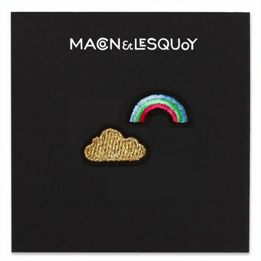 Mode Femme MACON u0026 LESQUOY Broches | Macon & Lesquoy - Ecusson Thermocollant - Nuage Arc En Ciel