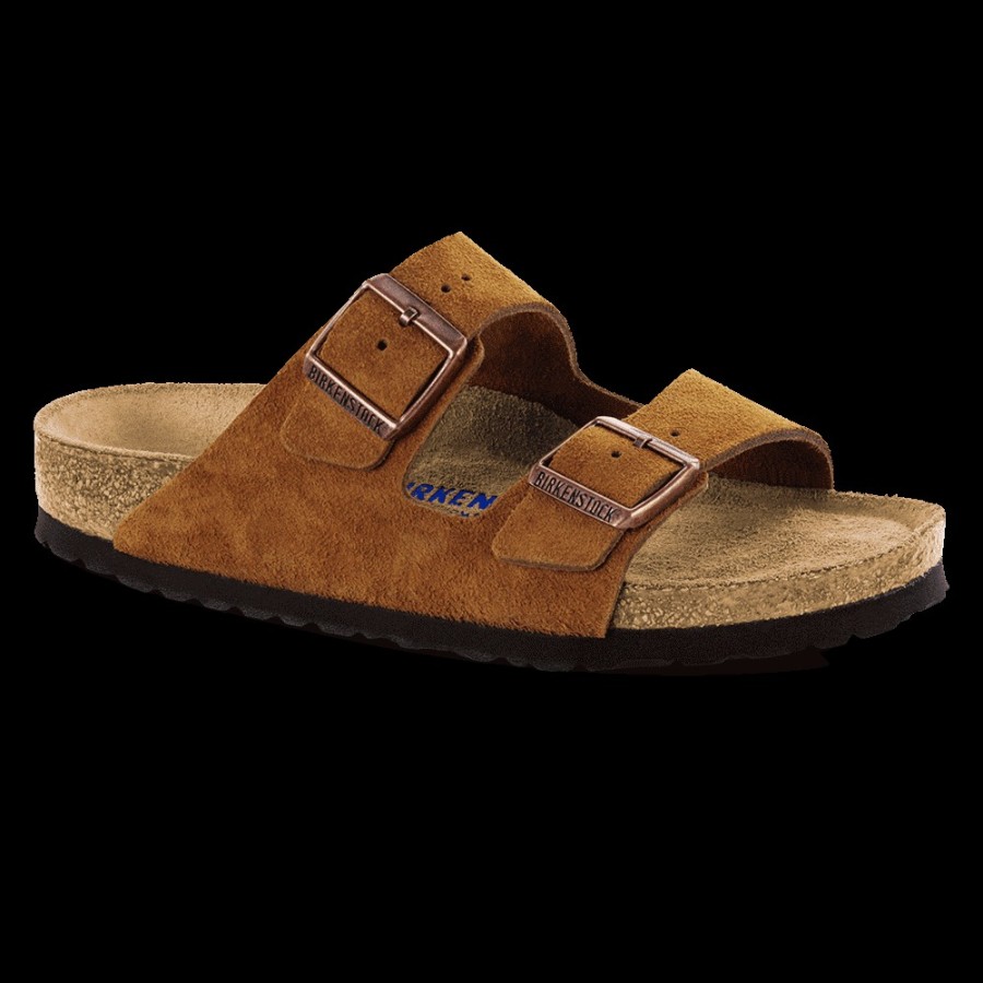 Mode Homme Birkenstock Sandales | Birkenstock - Sandales Lit De Pied Souple Arizona - Marron