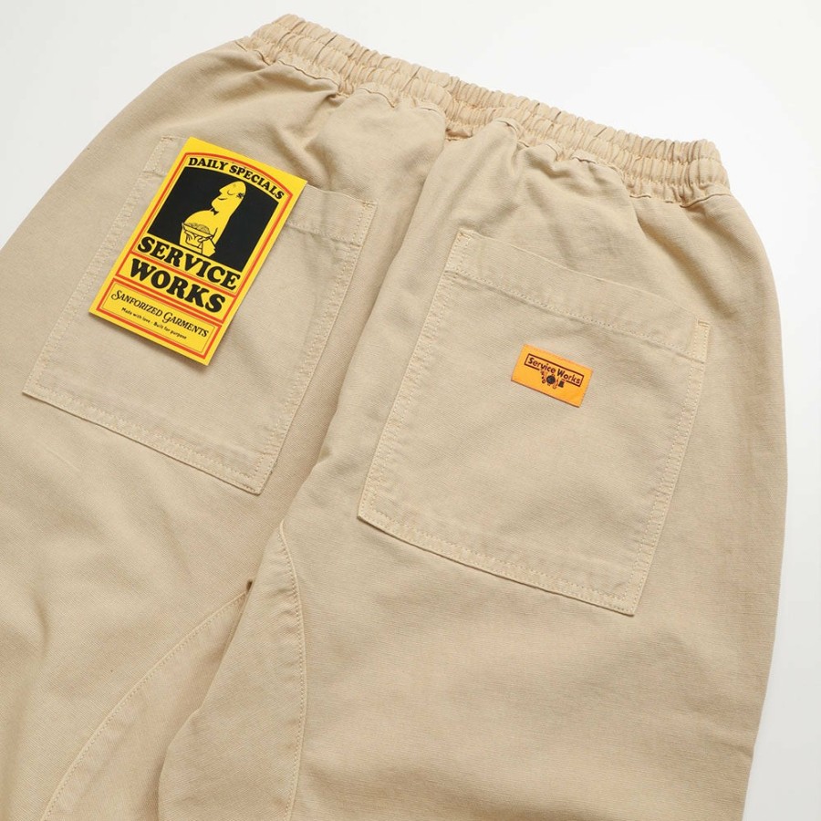 Mode Homme Service Works Pantalons | Service Works - Pantalon Chef Canvas - Beige