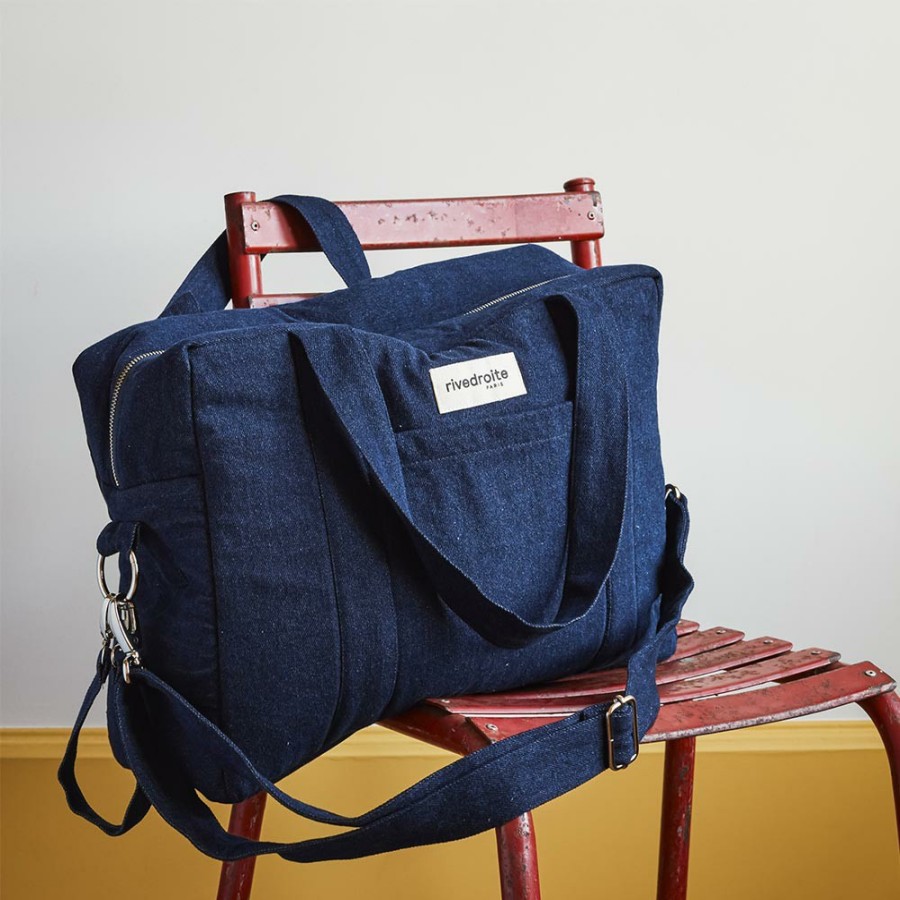 Mode Femme 2982 FOREVER KIDS Sacs Week-End | Rivedroite - L'Anti Sac A Langer Darcy - Denim Brut