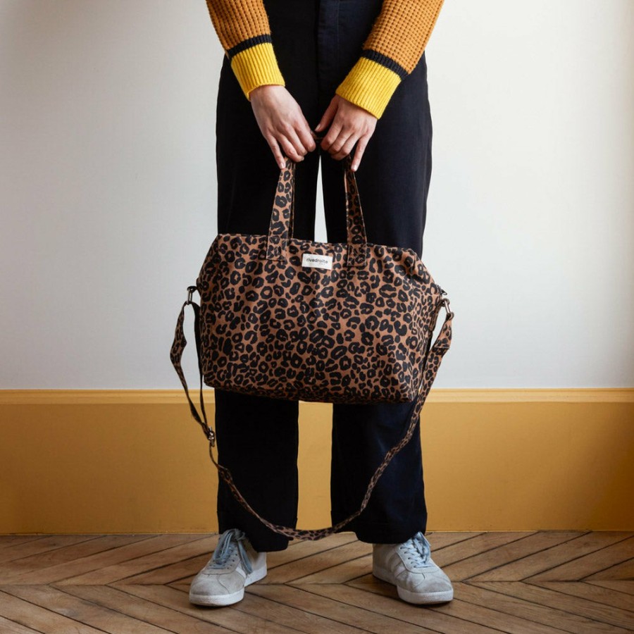 Mode Femme 2982 FOREVER KIDS Sacs Week-End | Rivedroite - Sac City Sauval En Coton Recycle - Leopard