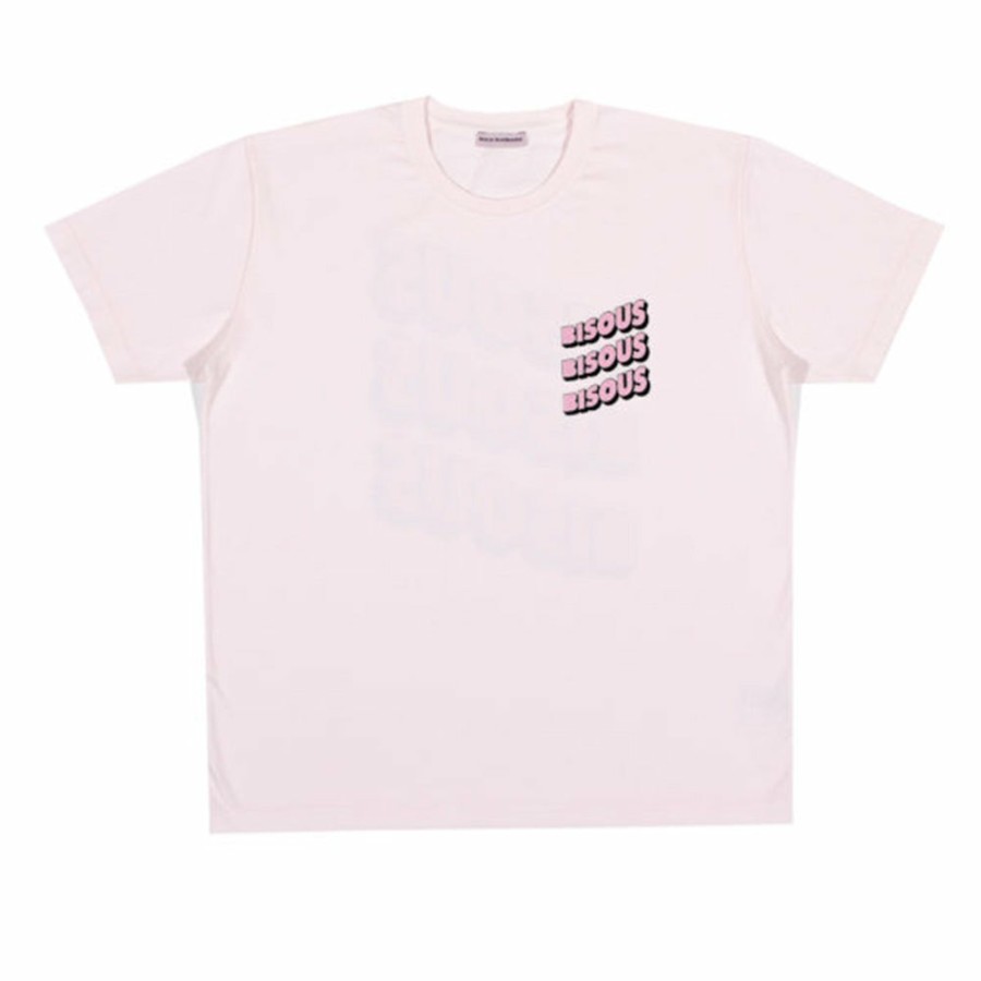 Mode Homme BISOUS SKATEBOARD T-Shirts | Bisous Skateboard - T-Shirt Sonics - Rose