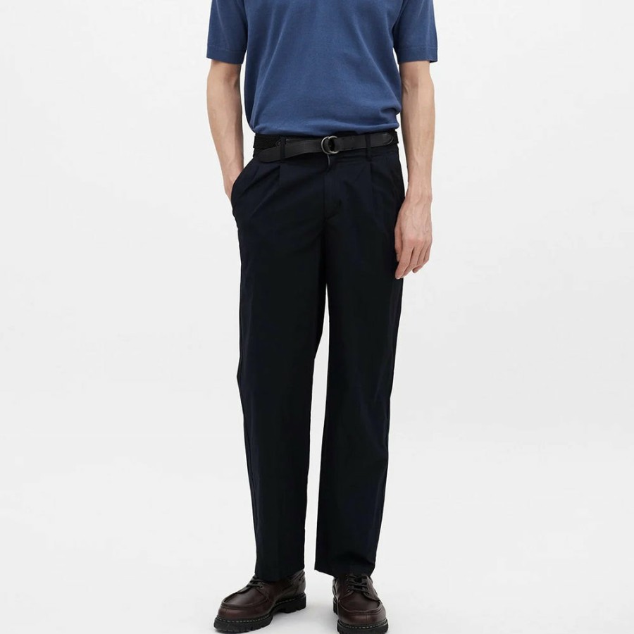 Mode Homme Norse Projects Pantalons | Norse Projects - Pantalon Benn Relaxed - Bleu Marine