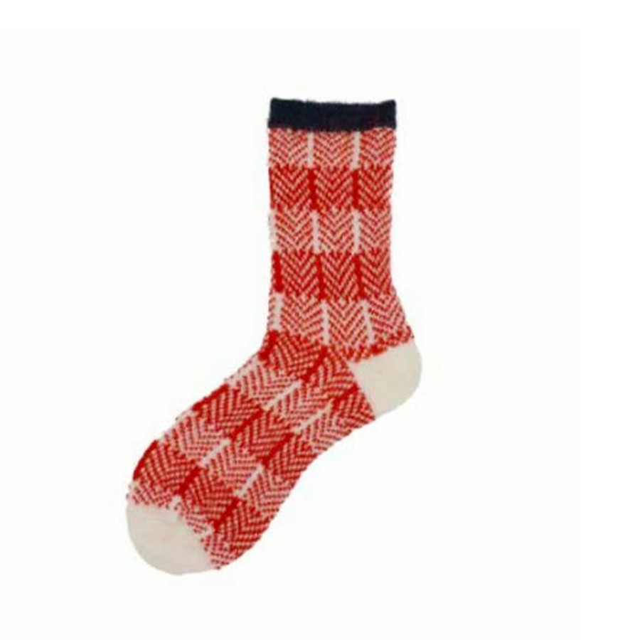 Mode Femme Alto Milano Chaussettes | Alto Milano - Chaussettes Olivia - Rouge