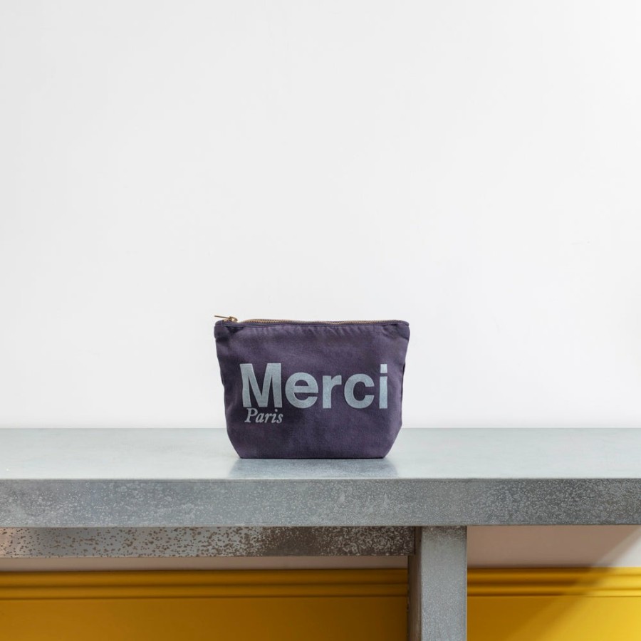 Beaute V01 Trousses De Toilette | Merci - Pochette En Coton - Marine