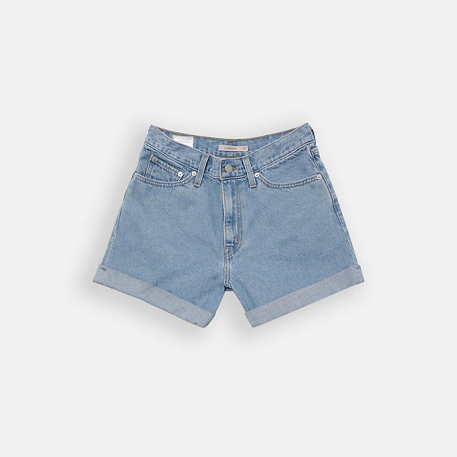 Mode Femme LEVIS Shorts | Levi'S - Short Mom 80'S - Bleu Clair