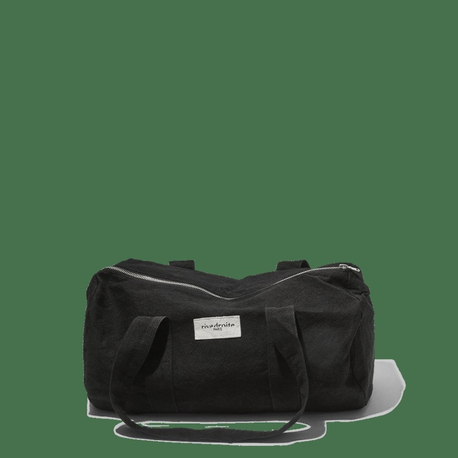 Mode Femme 2982 FOREVER KIDS Sacs Week-End | Rivedroite - Sac Polochon En Coton Recycle - Noir