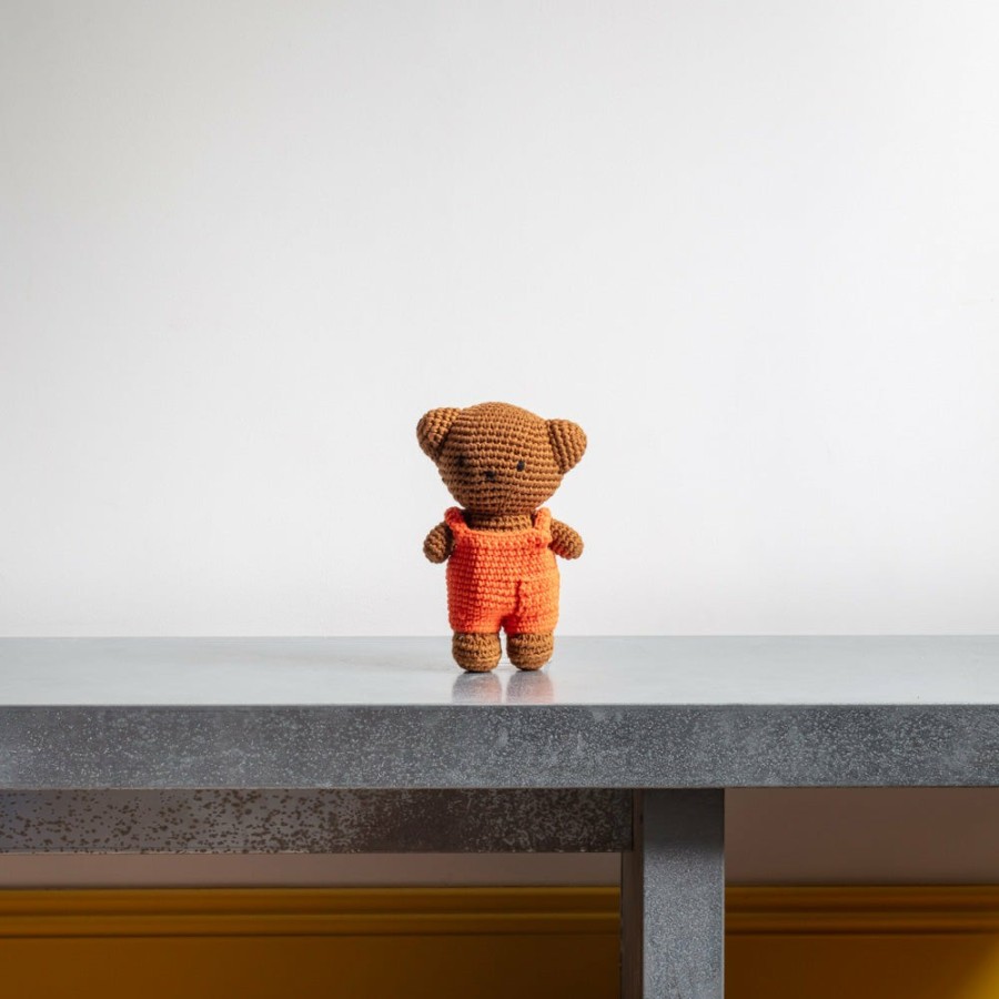 Enfant 1840 STEMPELS ET CO Peluches & Doudous | Peluche Ours Boris - Salopette Orange