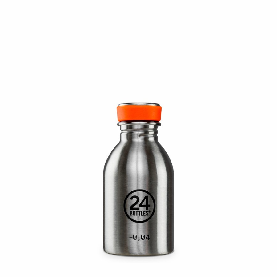 Deco & Lifestyle 1561 24 BOTTLES Gourdes | Gourde En Inox 250 Ml - Basic Steel - 24 Bottles