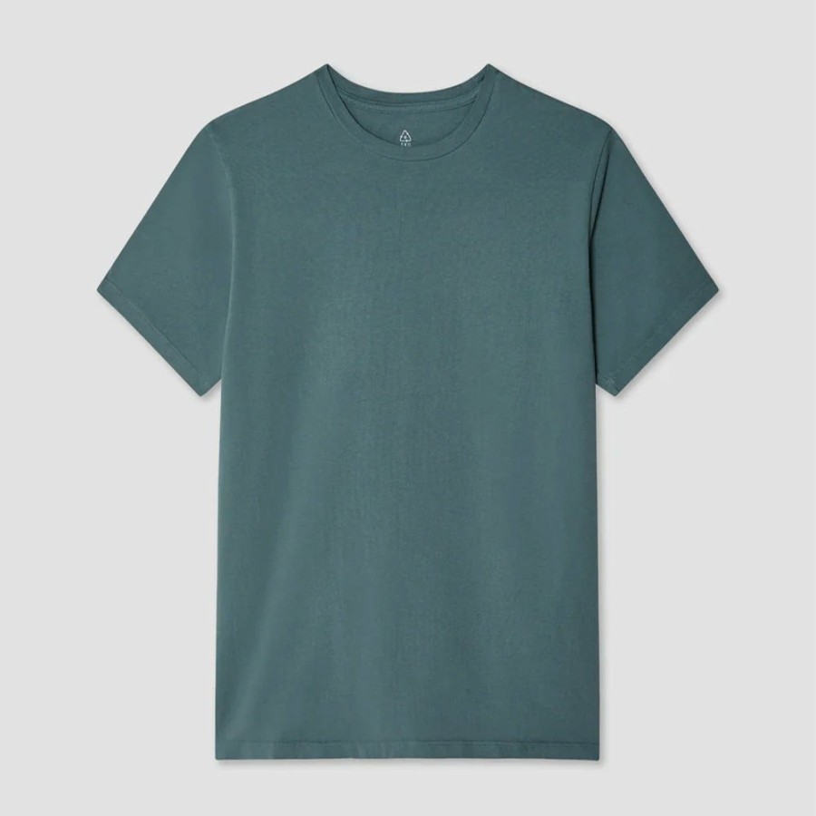 Mode Homme Save Khaki United T-Shirts | Save Khaki United - T-Shirt A Manches Courtes - Vert Sapin