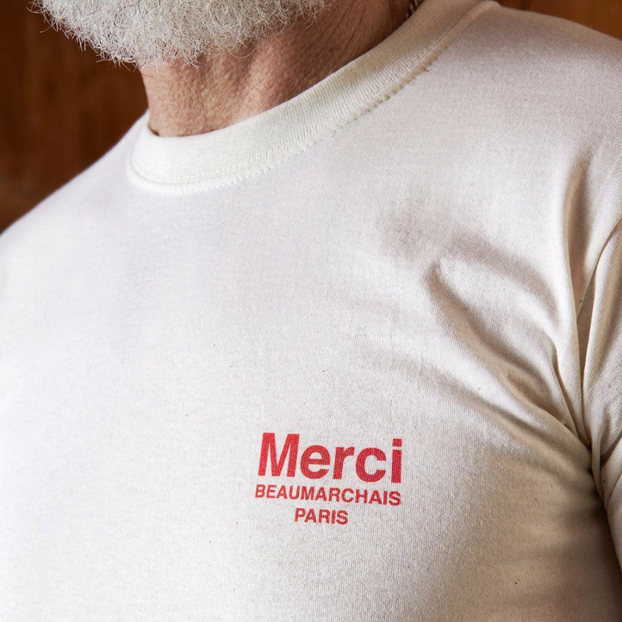 Mode Homme MERCI T-Shirts | Merci - T-Shirt Merci 111 - Logo Rouge