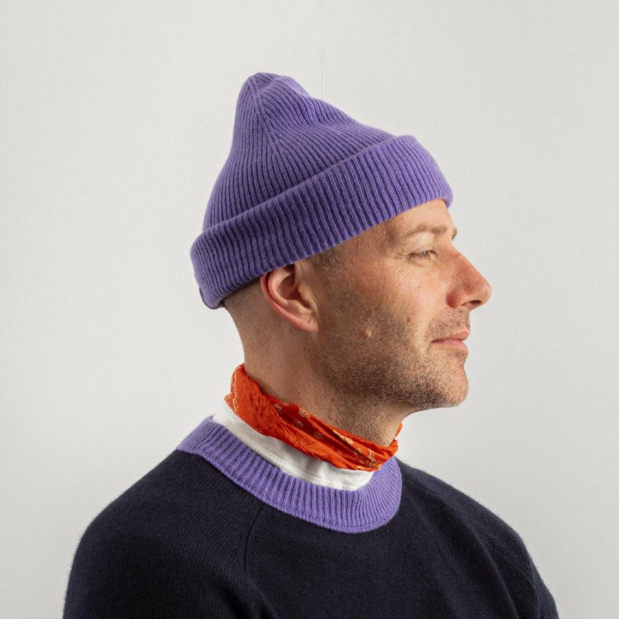 Mode Homme S02 Bonnets | Merci - Bonnet En Cachemire - Lilas