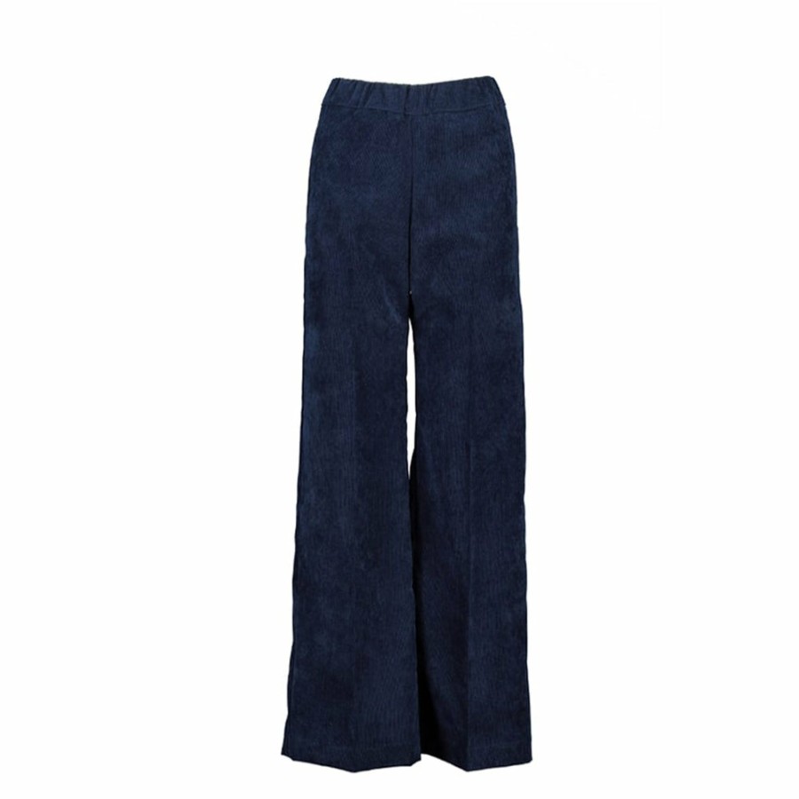 Mode Femme Sea Me Happy Pantalons | Sea Me Happy - Pantalon En Velours Cotele Fin Gypsy - Bleu Marine