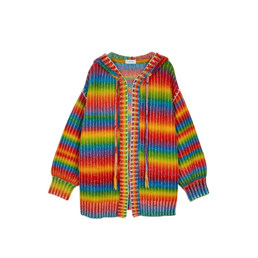 Mode Femme Mira Mikati Mailles | Mira Mikati - Gilet Arc En Ciel - Rouge