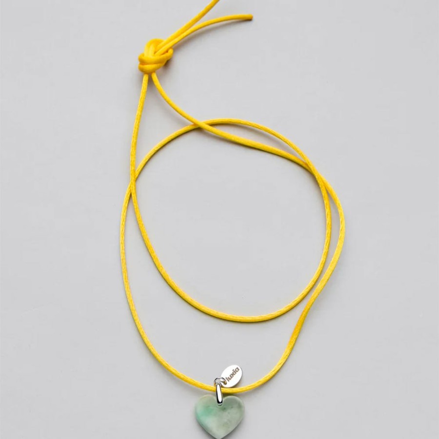 Mode Femme Luxia Luxia | Luxia - Collier Coeur Jade - Vert