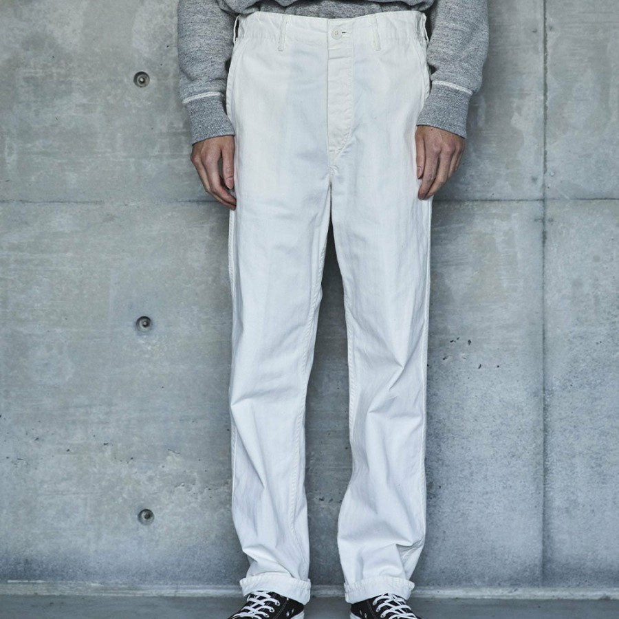 Mode Homme OrSlow Pantalons | Orslow - Pantalon French Work Pant - Ecru