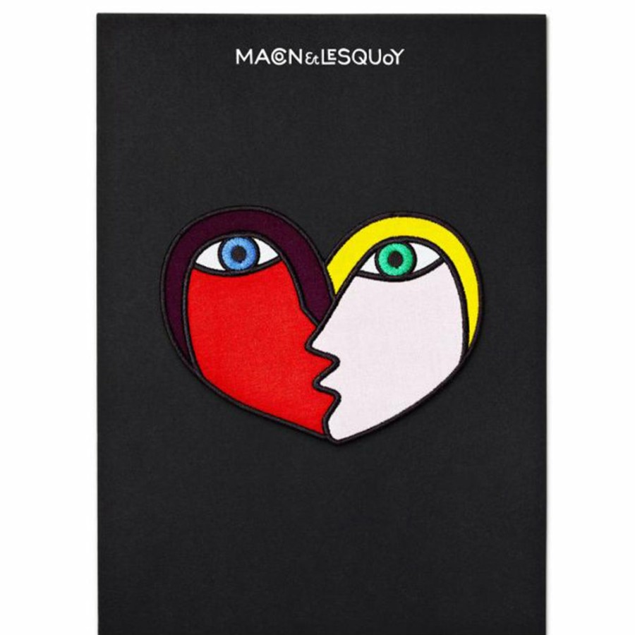 Mode Femme MACON u0026 LESQUOY Broches | Macon & Lesquoy - Ecusson Thermocollant - Visages Amoureux